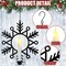 2 Pcs Metal Snowflake Window Wreath with Warm White Flameless Candle, 11.2 Inches Lighted Christmas Wreaths Hanging Indoor Outdoor, for Front Door Window Wall Ceiling Winter Decor